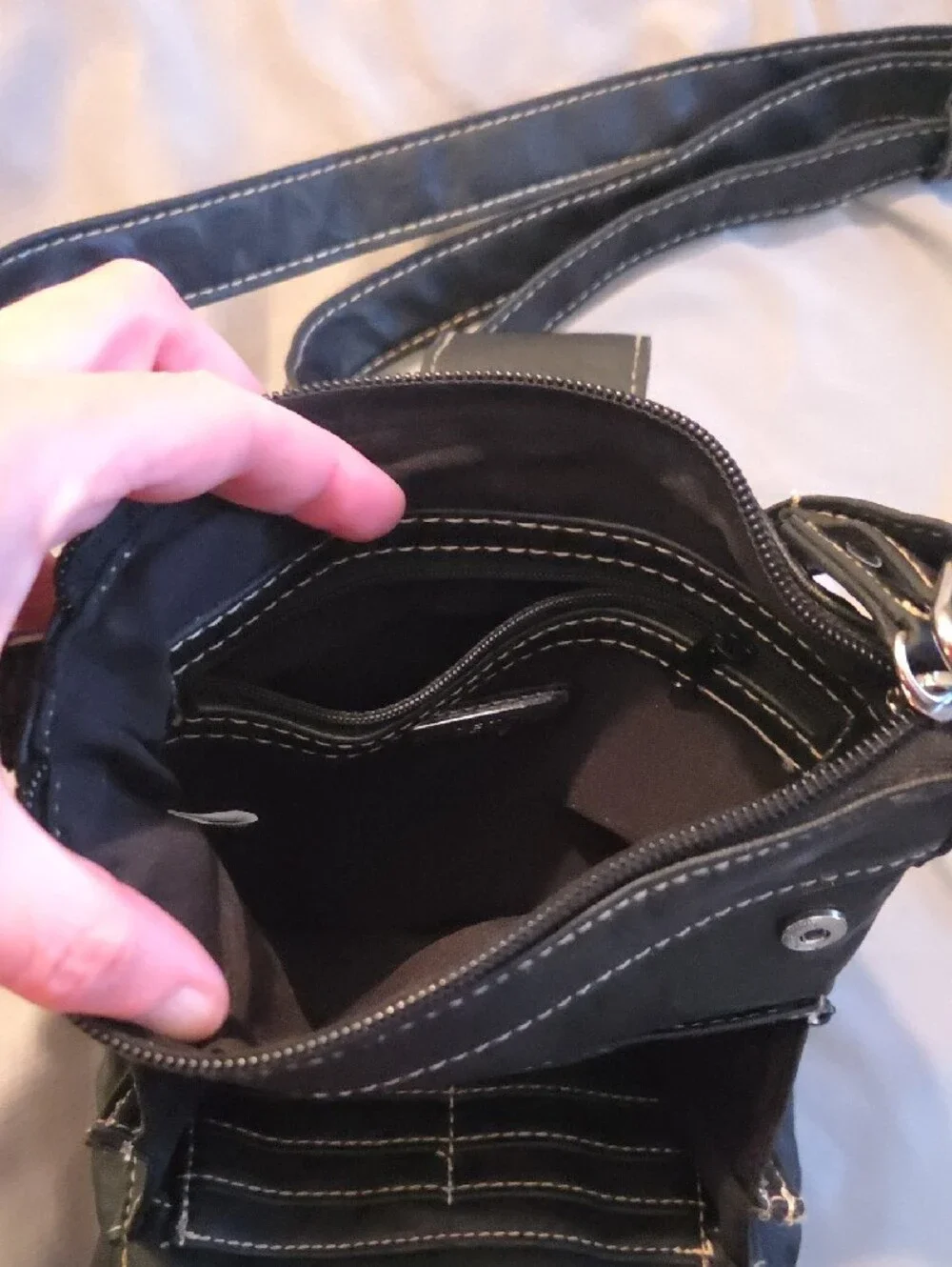 Rosetti Black Faux Leather Crossbody